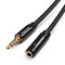 3.5mm Headphone Extension Cable, Male Female, TRRS 2CH w Mic, 3 Feet, Black